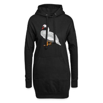 schwan vogel wasser - Hoodie-Kleid - Schwarz - Vorne