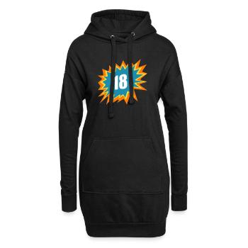 18 anniversaires - Sweat-shirt à capuche long Femme - noir - Devant