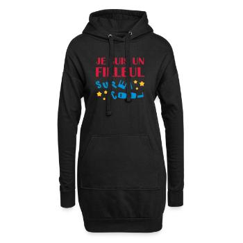 Patin / Pate / Patentochter / Patensohn - Hoodie-Kleid - Schwarz - Vorne