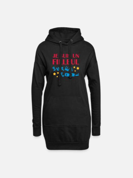 Parrain / Marraine / Filleule / Filleul / Baptême - Sweat-shirt à capuche long Femme - noir