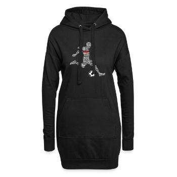 Fussballer Fussballspieler Fussball Fussballspiel - Hoodie-Kleid - Schwarz - Vorne