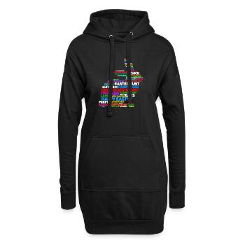 Lapin de pâques lapin joyeuses pâques lapin oeufs de pâques - Sweat-shirt à capuche long Femme - noir - Devant