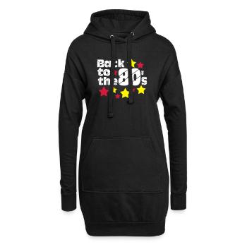 80er Party,Fun Shirt,Back to the 80s..(25) - Hoodie-Kleid - Schwarz - Vorne