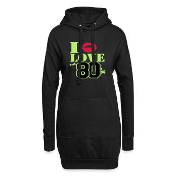 J’adore les années 80 - Sweat-shirt à capuche long Femme - noir - Devant