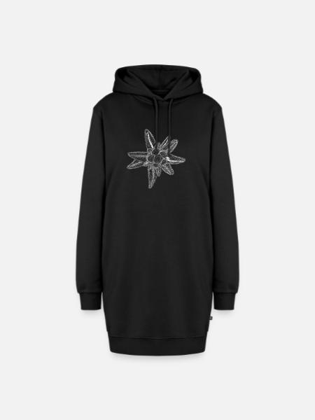 Edelweiss Fineline (White) - Hoodie-Kleid - Schwarz