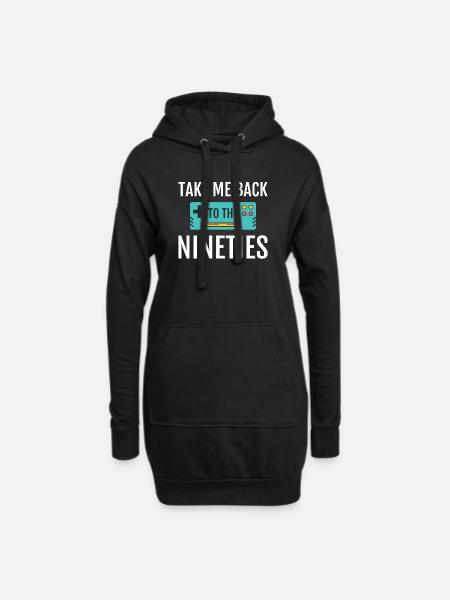 90er Jahre Party Disko Retro Revival Festival - Hoodie-Kleid - Schwarz