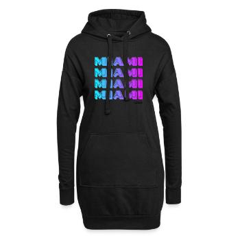 Miami Neon Gradient Muster - Hoodie-Kleid - Schwarz - Vorne
