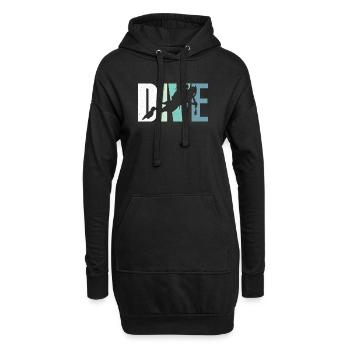 Tauchen Taucher - Hoodie-Kleid - Schwarz - Vorne