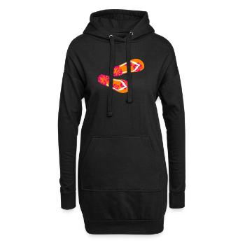 Badelatschen Hibiskus Flip Flops Sommer Urlaub Fun - Hoodie-Kleid - Schwarz - Vorne