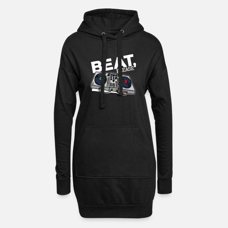 Beatbox Turntable MC DJ Deejay Scratchen Hip Hop - Hoodie-Kleid - Schwarz