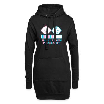CHARGEMENT DE BÉBÉ S’IL VOUS PLAÎT ATTENDRE - Sweat-shirt à capuche long Femme - noir - Devant