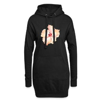 Blume - Hoodie-Kleid - Schwarz - Vorne
