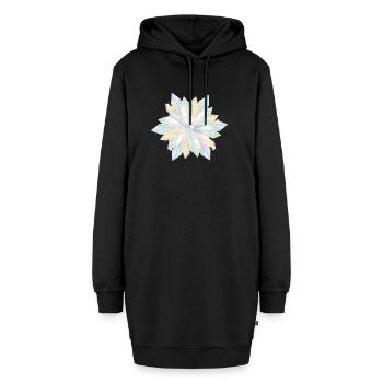 irisierender Kristalle Stern - Hoodie-Kleid - Schwarz - Vorne