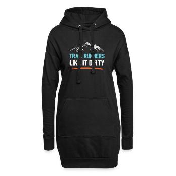 Trail Runners Like It Dirty - Hoodie-Kleid - Schwarz - Vorne