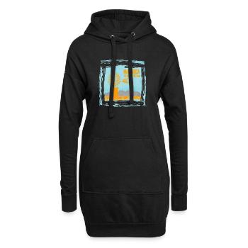 Mallorca Insel im Sonnenlicht Design - Hoodie-Kleid - Schwarz - Vorne