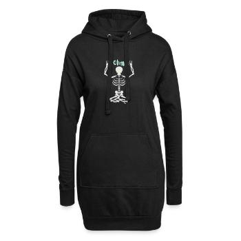 Squelette dans le siège de yoga Ohm - Sweat-shirt à capuche long Femme - noir - Devant