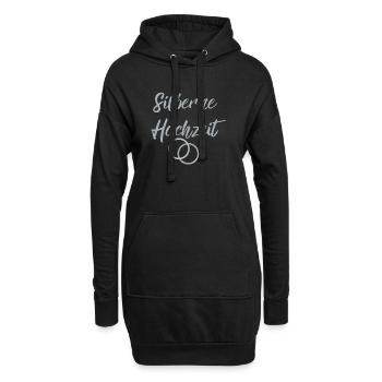 Silberne Hochzeit Eheringe silber 25 Hochzeitstag - Hoodie-Kleid - Schwarz - Vorne