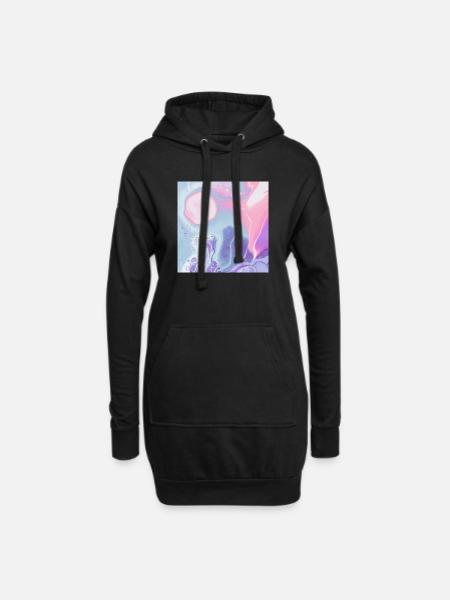 buntes Texturdesign des Mauspads - Hoodie-Kleid - Schwarz