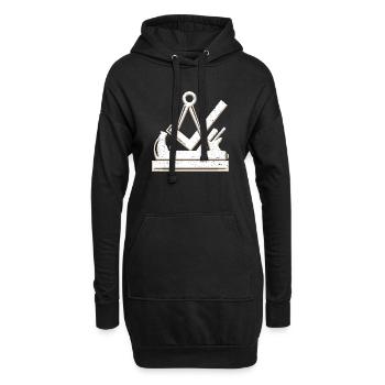 Tischler und Schreiner Zunftsymbol 3D Grunge Used - Hoodie-Kleid - Schwarz - Vorne