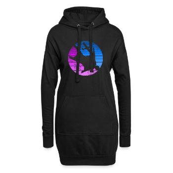 Wingsuit Basejump Fallschirmspringe Retro Look - Hoodie-Kleid - Schwarz - Vorne
