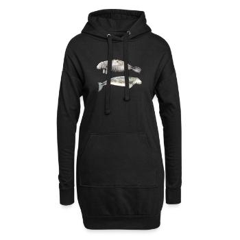 Sea cows: manatee and dugong - Hoodie Dress - black - Front