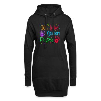 Ich Liebe Papa Lieblingspapa Vatertag Bester Dad - Hoodie-Kleid - Schwarz - Vorne