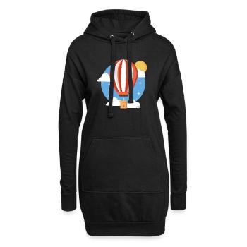 Ballon céleste coloré - Sweat-shirt à capuche long Femme - noir - Devant