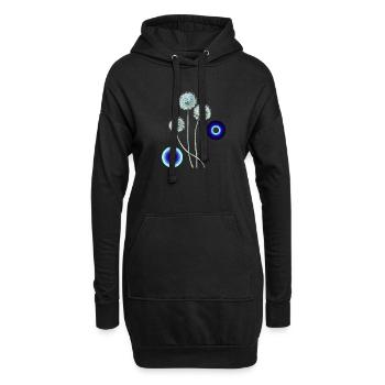 Allium Flowers in Retro Style - Hoodie Dress - black - Front