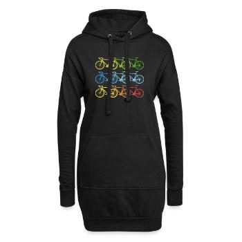 Fahrrad bunte Fahrräder coole Kunst geschenk - Hoodie-Kleid - Schwarz - Vorne