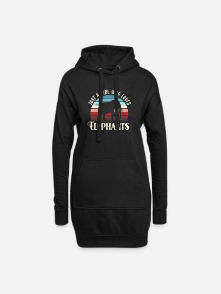 Elefant Elefanten - Hoodie-Kleid - Schwarz