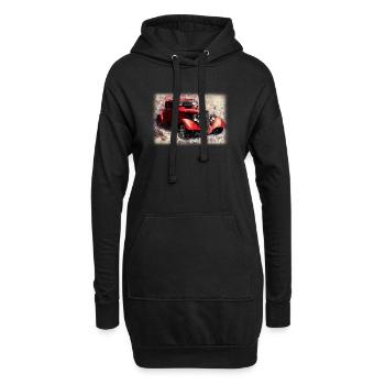 Ancienne voiture de rêve américaine nostalgique - Sweat-shirt à capuche long Femme - noir - Devant