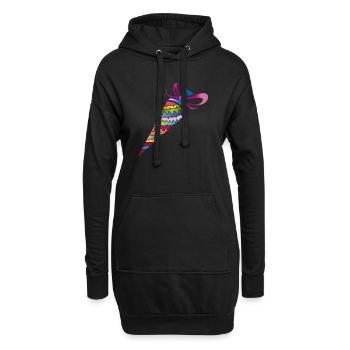 Sac d’école à motifs colorés pour la scolarisation - Sweat-shirt à capuche long Femme - noir - Devant