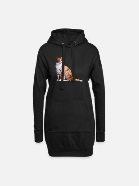 Cat Cats Cat Cats Cat Love - Hoodie Dress - black