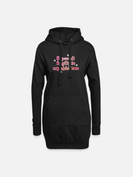 Supercalifragilistic - Hoodie-Kleid - Schwarz