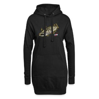 Brochet Sauvage - Sweat-shirt à capuche long Femme - noir - Devant