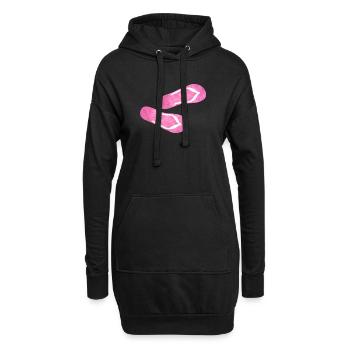 Flip Flop pantoufles peluche fourrure moelleux rose rose - Sweat-shirt à capuche long Femme - noir - Devant