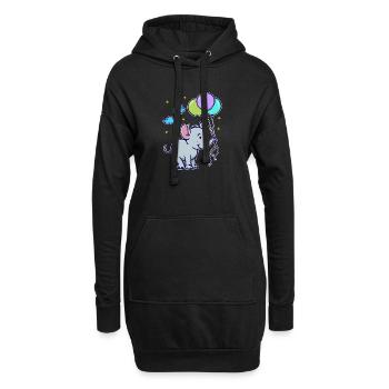 Drôle animal Cool Bébé Éléphant - Sweat-shirt à capuche long Femme - noir - Devant