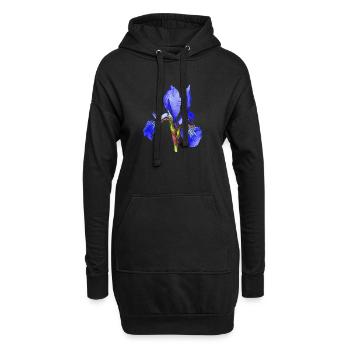 geburtstagsgeschenk mutter, schwertlilie - Hoodie-Kleid - Schwarz - Vorne
