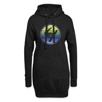 Snowboard Snowboarder - Hoodie-Kleid - Schwarz - Vorne
