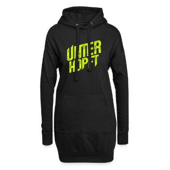 Unterhopft - Bier - Saufen - Lustig - Alkohol - Hoodie-Kleid - Schwarz - Vorne