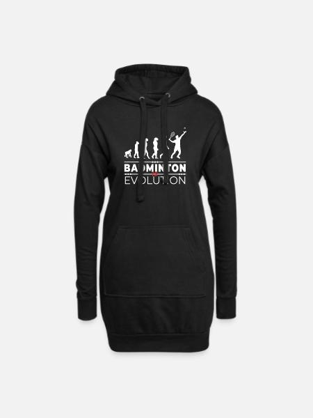 Badminton is evolution - Message Humor Parodie - Hoodie-Kleid - Schwarz