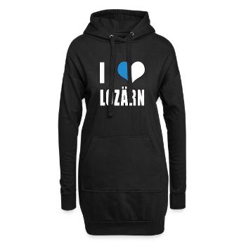 i love Lozärn Luzern Amour coeur Suisse cadeau - Sweat-shirt à capuche long Femme - noir - Devant