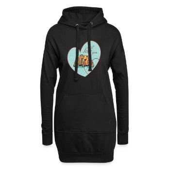 Schildkröten Love 4ever 2 - Hoodie-Kleid - Schwarz - Vorne