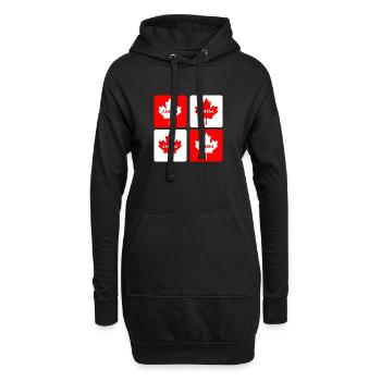 Drapeaux en feuille d'érable du Canada - Sweat-shirt à capuche long Femme - noir - Devant