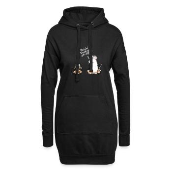 Richtig geiler Stoff - Hoodie-Kleid - Schwarz - Vorne