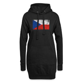 Flagge Tschechien Fahne Grunge Retro Vintage - Hoodie-Kleid - Schwarz - Vorne