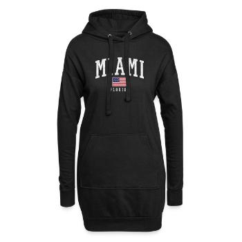 Miami Florida Vintage Flag - Hoodie-Kleid - Schwarz - Vorne