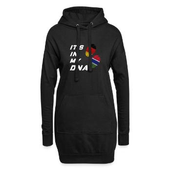 Dans mon ADN l’Allemagne et la Gambie - Sweat-shirt à capuche long Femme - noir - Devant
