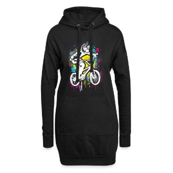 Bmx Graffiti | Bmx Fahrrad Fahrer Streetart - Hoodie-Kleid - Schwarz - Vorne