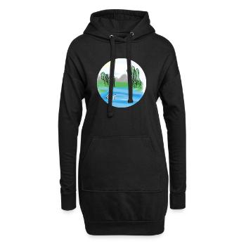 See mit Schwan - Hoodie-Kleid - Schwarz - Vorne